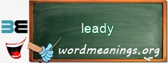 WordMeaning blackboard for leady